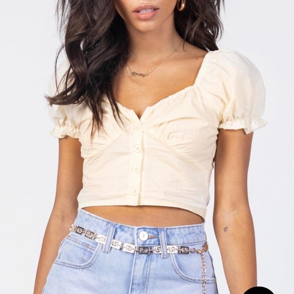 Princess Polly Abe Crop Top in Lemon Size 6!!
